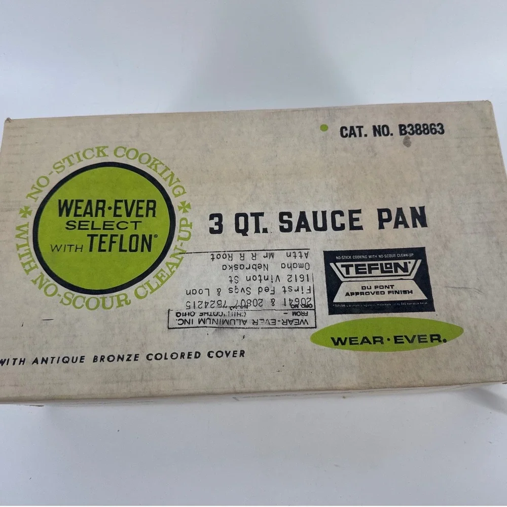Wear-Ever Select Sauce Pan 3 Qt Bronze Non-Stick Teflon B38863 Vintage New